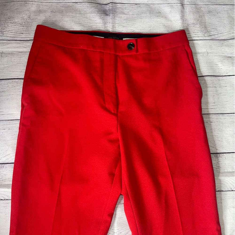 Ann Taylor Bold Red Slacks - Picture 4 of 7